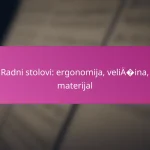 Radni stolovi: ergonomija, veličina, materijal