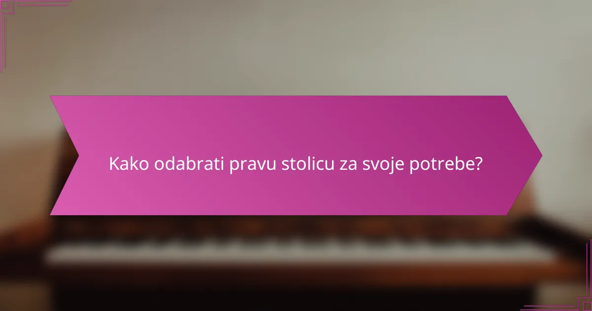 Kako odabrati pravu stolicu za svoje potrebe?