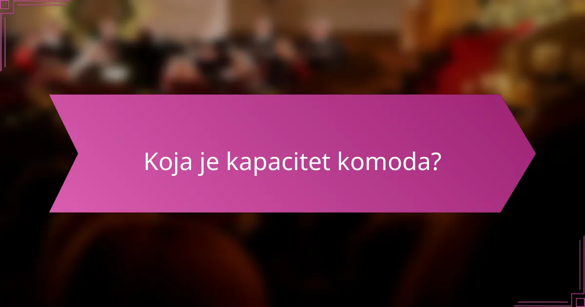 Koja je kapacitet komoda?