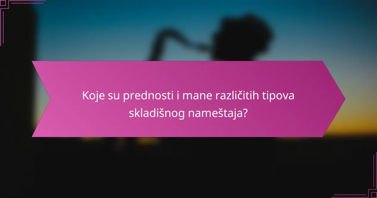 Koje su prednosti i mane različitih tipova skladišnog nameštaja?