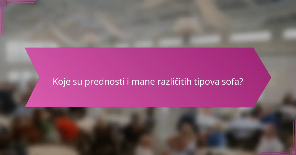 Koje su prednosti i mane različitih tipova sofa?